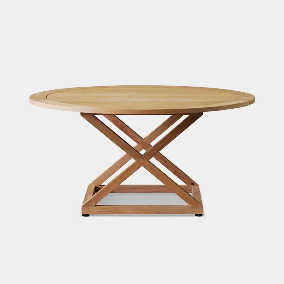 “Wide angle of Pacific teak table styled for alfresco dining”