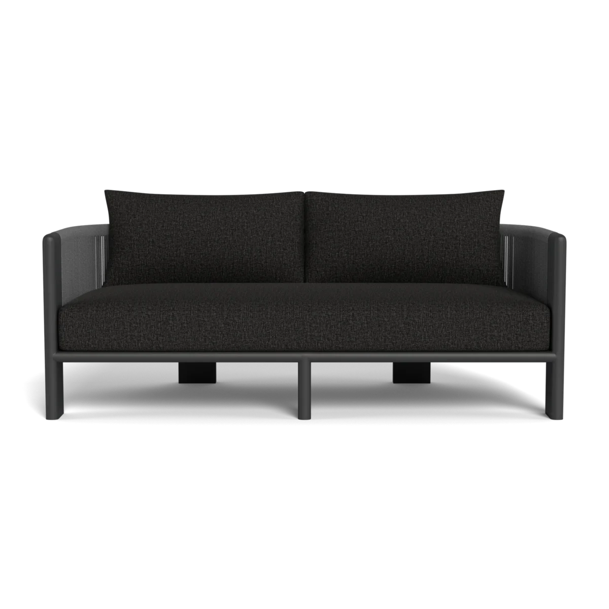 “Harbour Palm Beach 2 Seat Sofa – minimalist coastal outdoor seating with aluminum base”