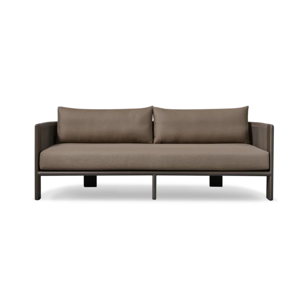 “Palm Beach Aluminum 2 Seat Sofa by Harbour – modern outdoor loveseat with sleek powder-coated frame”