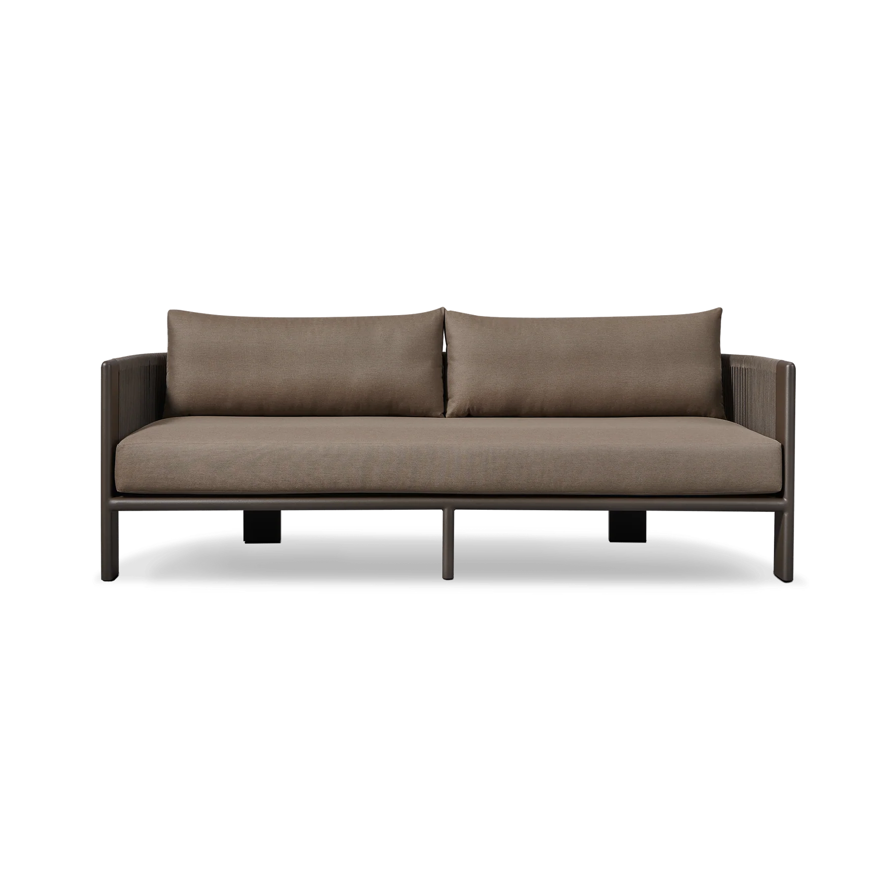 “Palm Beach Aluminum 2 Seat Sofa by Harbour – modern outdoor loveseat with sleek powder-coated frame”