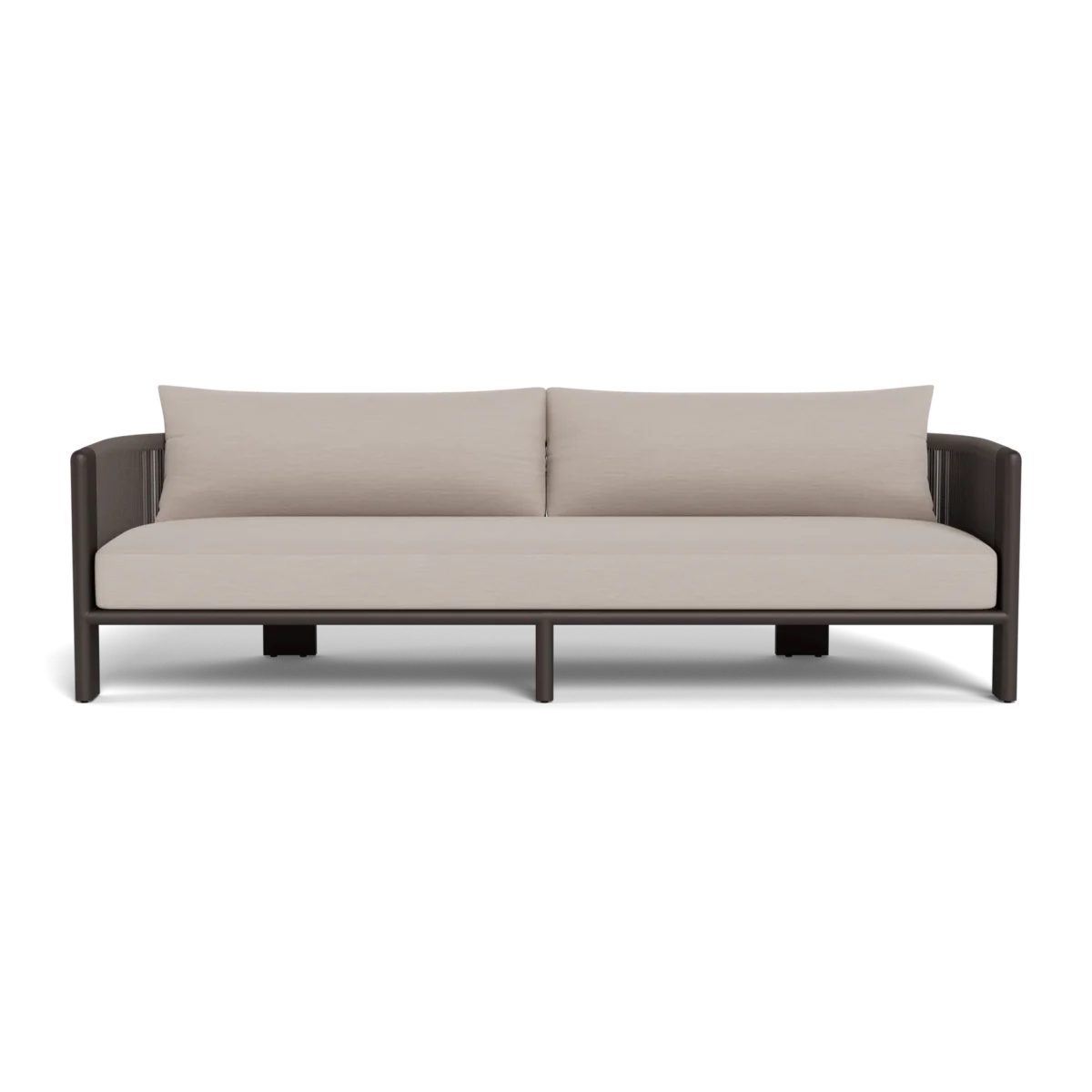 “Close-up of cushion texture on Palm Beach aluminum sofa by Harbour – fade-resistant fabric”
