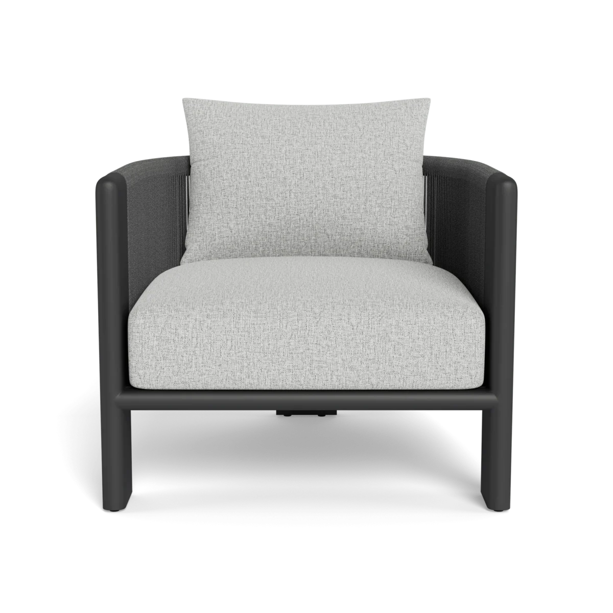 “Rear angle of Palm Beach Aluminum Chair – horizontal slat back detail”