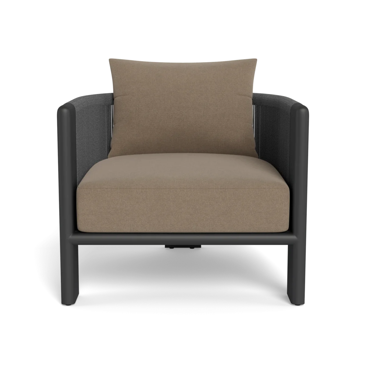 “White cushion and black aluminum frame – Harbour Palm Beach Lounge Chair”