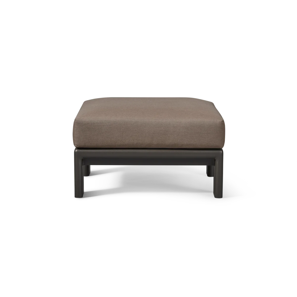 “Palm Beach Aluminum Ottoman by Harbour – modern outdoor footrest with powder-coated frame and plush cushion”