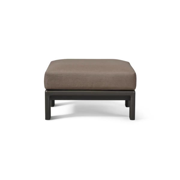 “Palm Beach Aluminum Ottoman by Harbour – modern outdoor footrest with powder-coated frame and plush cushion”