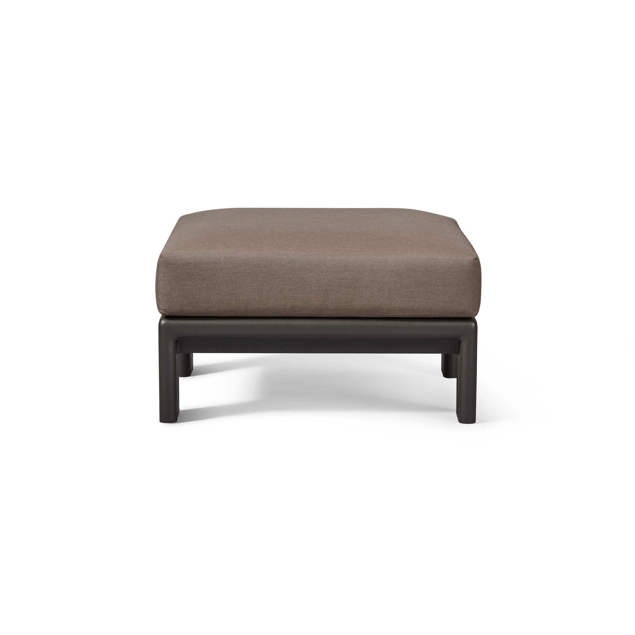 “Palm Beach Aluminum Ottoman by Harbour – modern outdoor footrest with powder-coated frame and plush cushion”