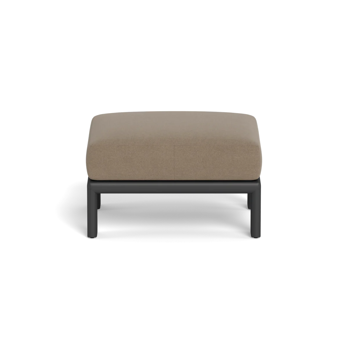 “Palm Beach Outdoor Ottoman – contemporary aluminum base with thick all-weather cushion by Harbour”