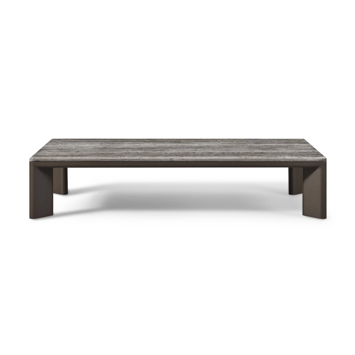 “Palm Beach Aluminum Rectangle Coffee Table by Harbour – modern outdoor table with sleek powder-coated aluminum frame”
