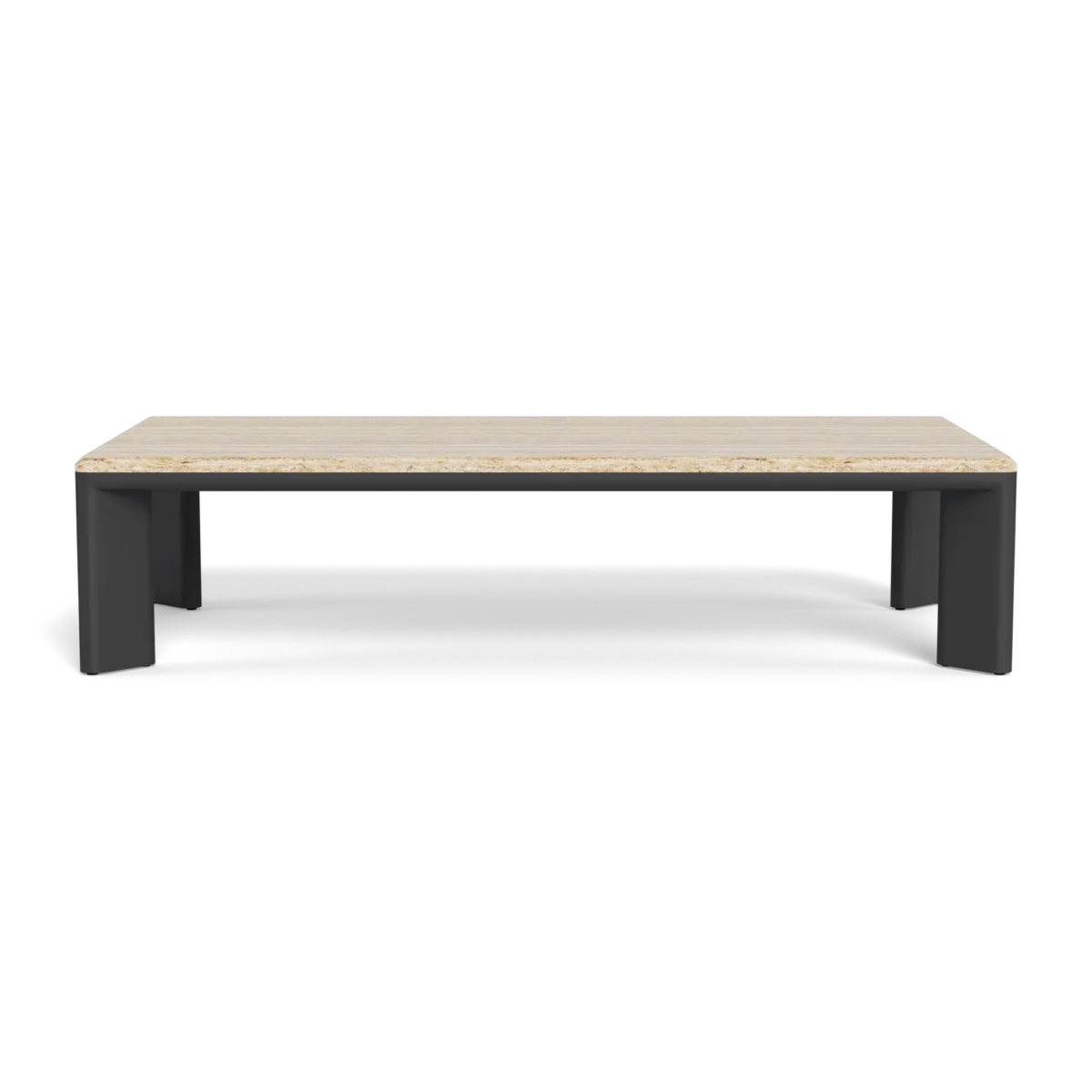 “Close-up of Palm Beach outdoor aluminum coffee table – minimalist design with durable weather-resistant finish”