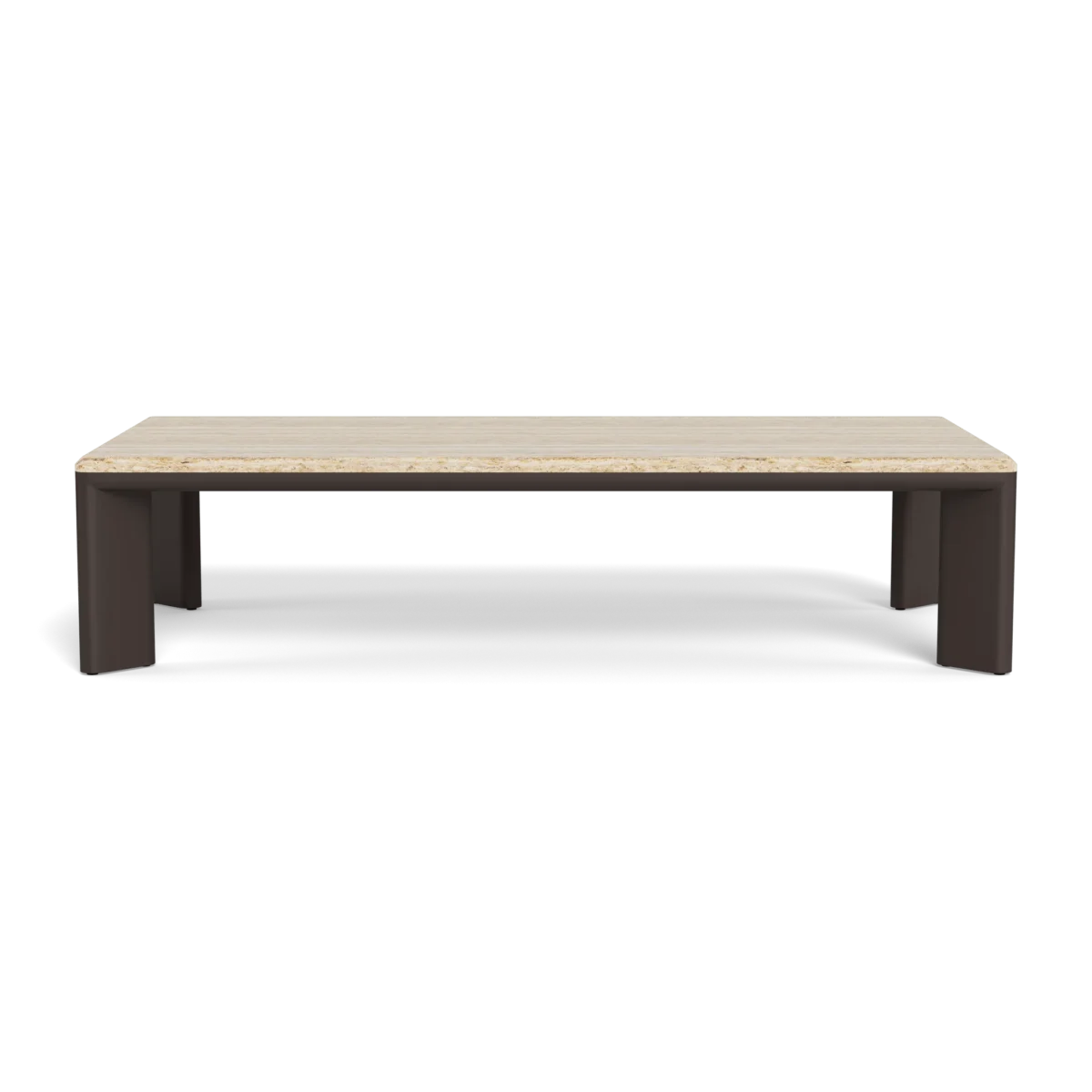 “Outdoor setting featuring Palm Beach Aluminum Coffee Table by Harbour – modern coastal furniture design”