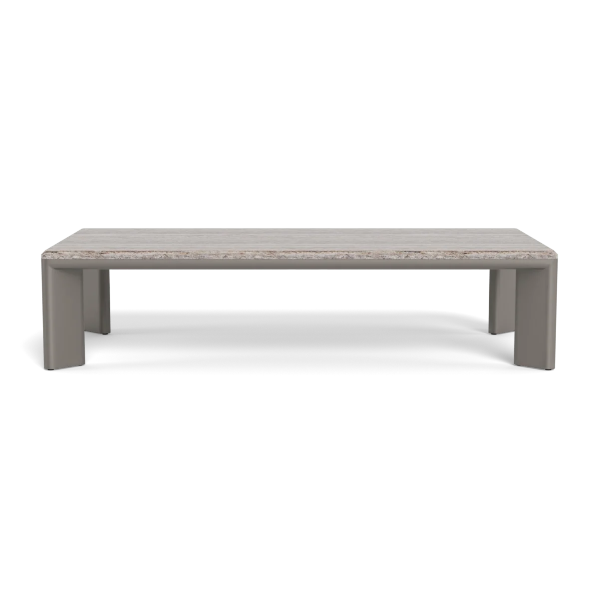 “Harbour Palm Beach collection coffee table – rectangular aluminum piece with timeless contemporary aesthetic”