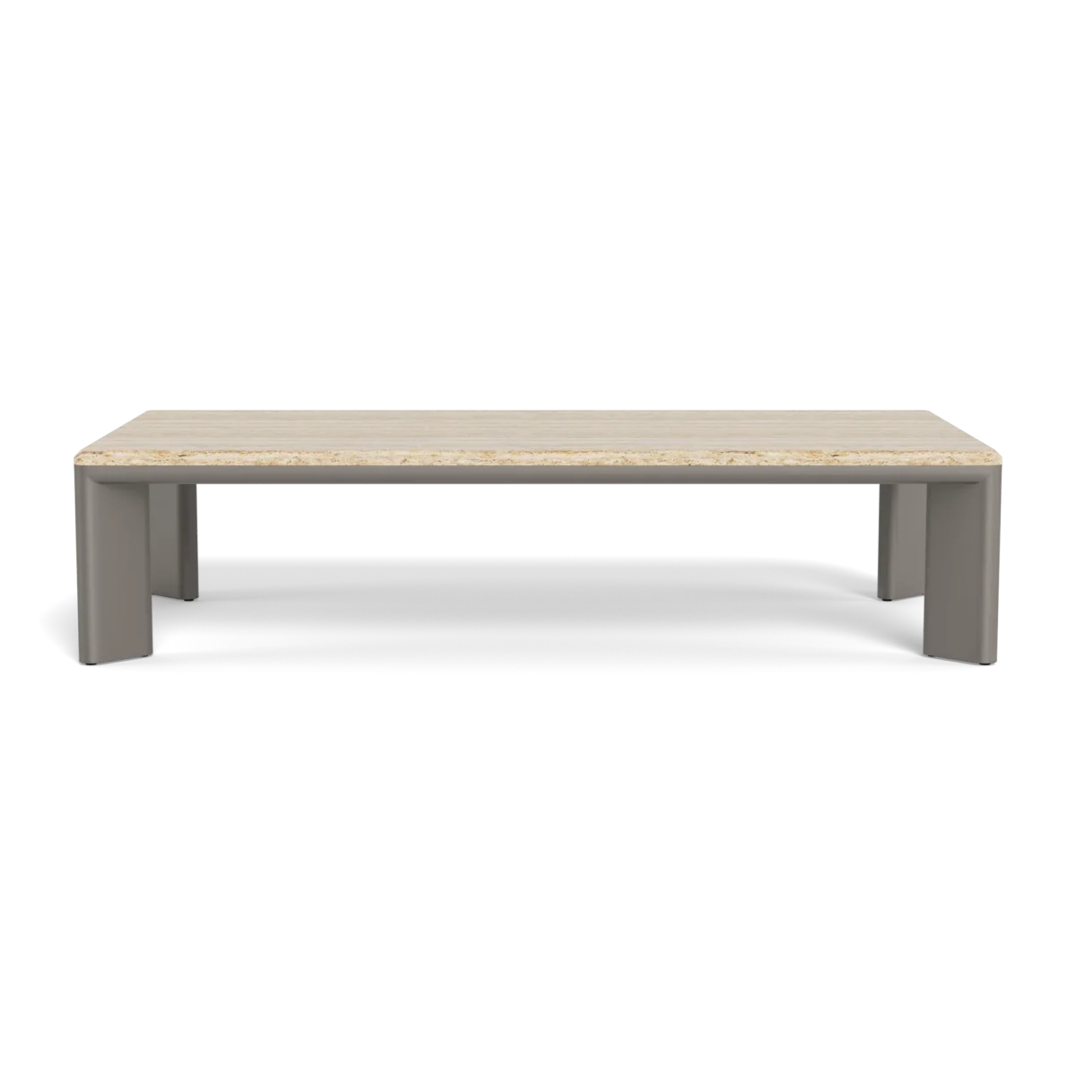 “Palm Beach Coffee Table by Harbour – low-profile modern outdoor table in aluminum with minimalist edge detailing”
