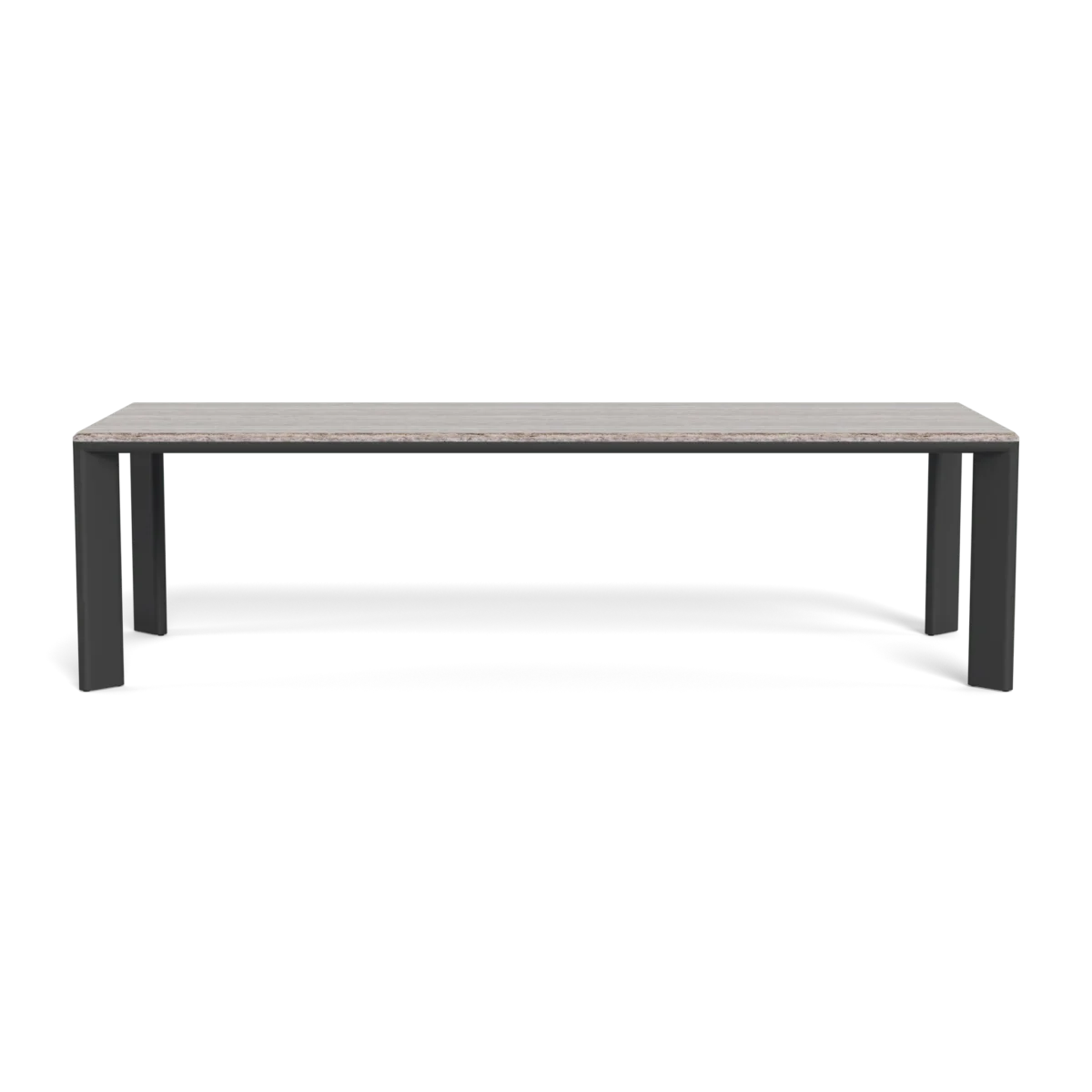 “Side view of Palm Beach dining table – clean-lined silhouette with minimalist outdoor aesthetic”