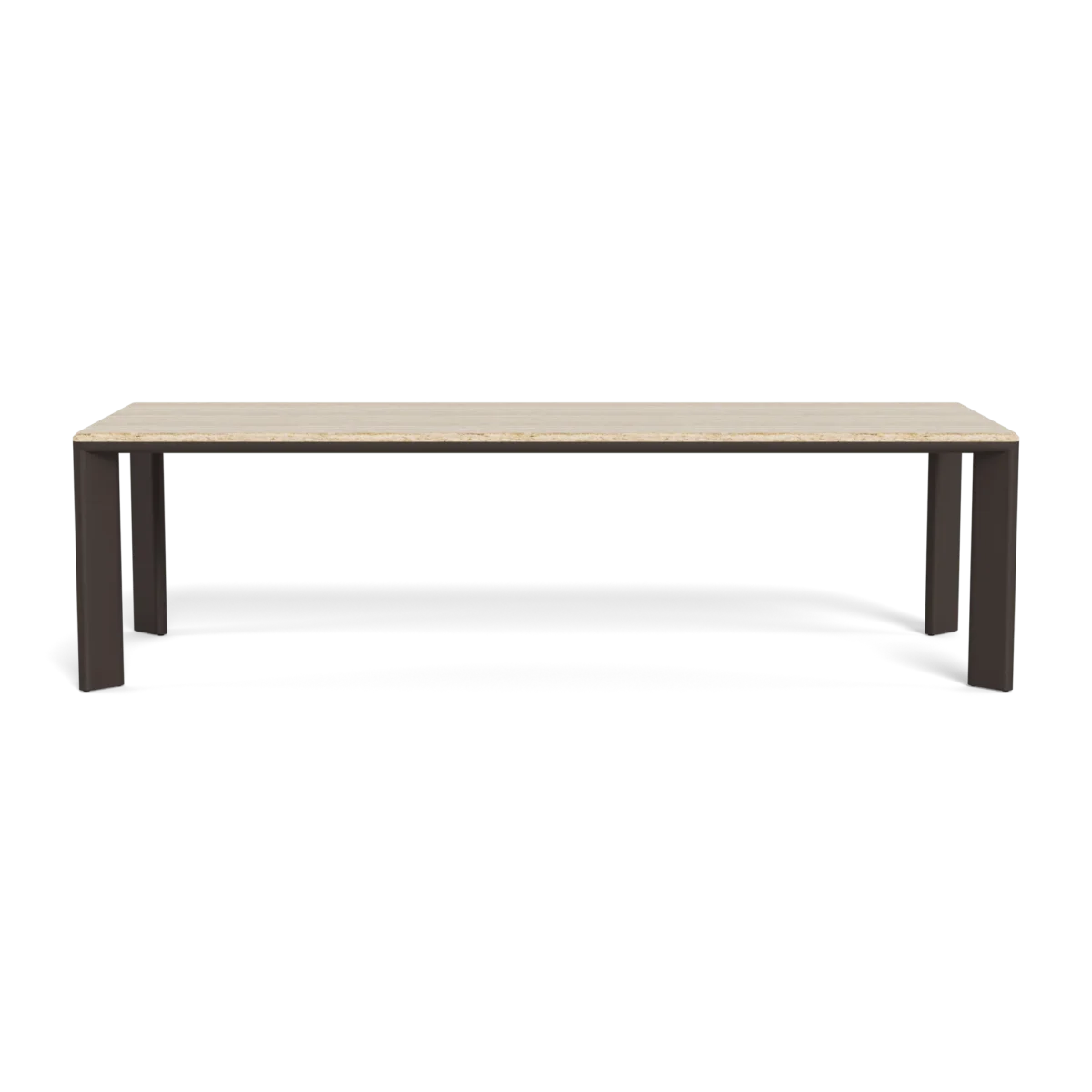 “Coastal-style aluminum dining table by Harbour – Palm Beach rectangle design with refined silhouette”