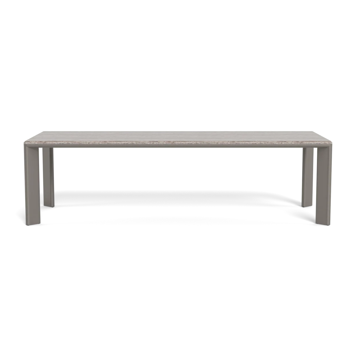 “Rectangular patio dining table by Harbour – Palm Beach aluminum construction with modern aesthetic”
