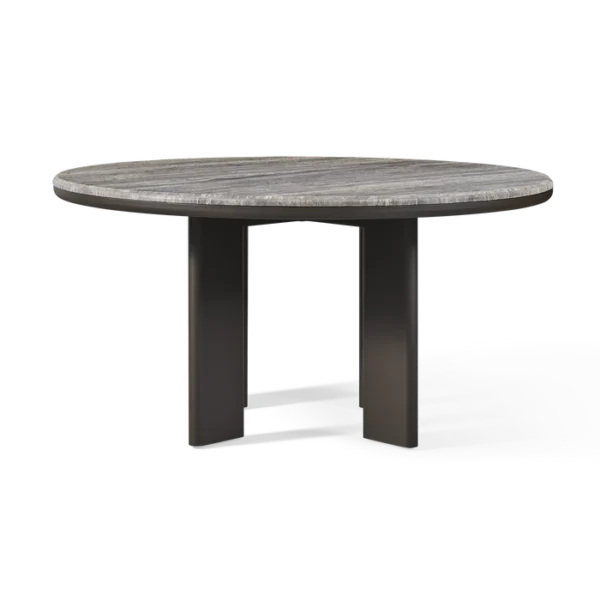 “Palm Beach Aluminum Round Dining Table 60-inch by Harbour – modern outdoor dining with coastal elegance”