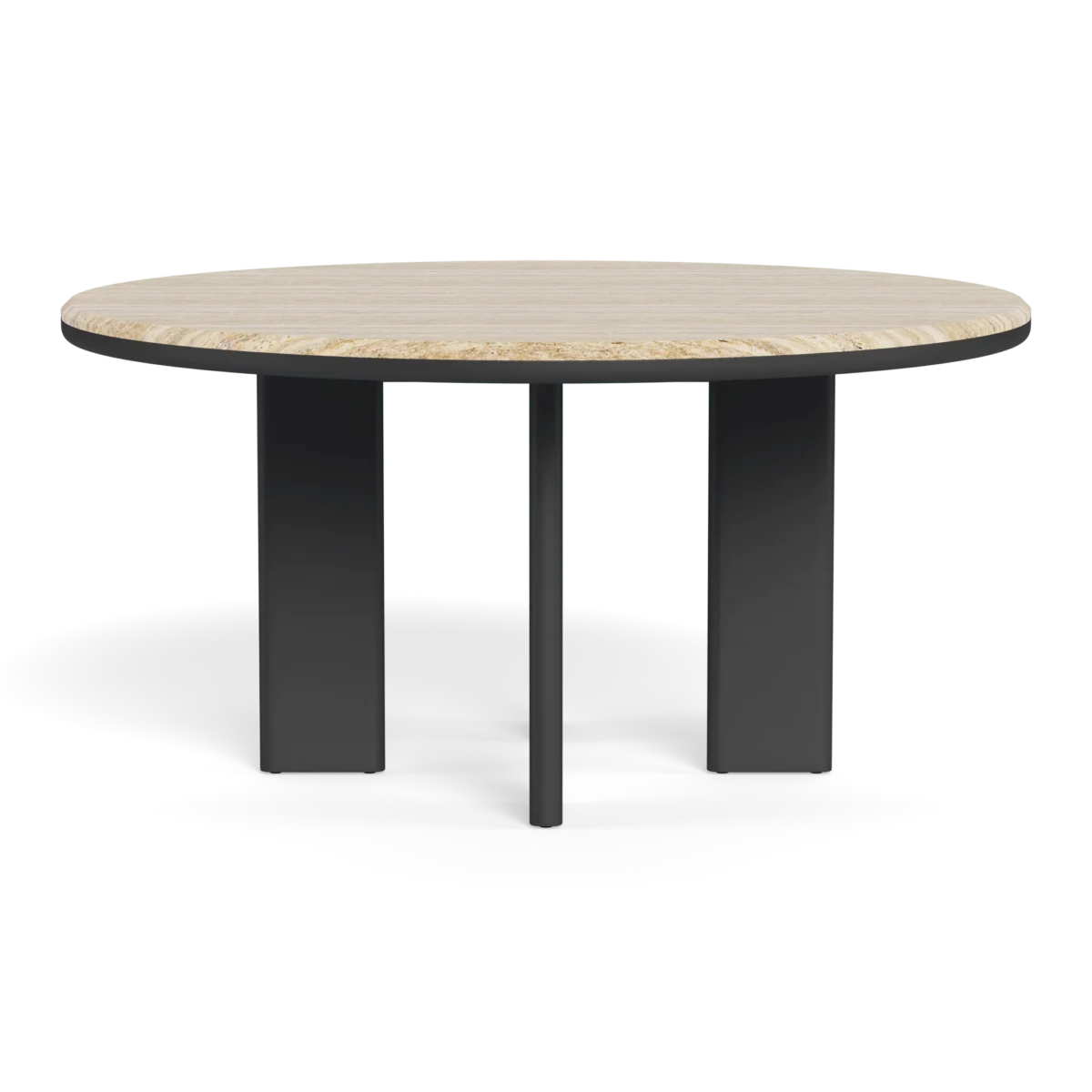 “Side profile of Harbour Palm Beach 60-inch table – clean lines and open-frame design”
