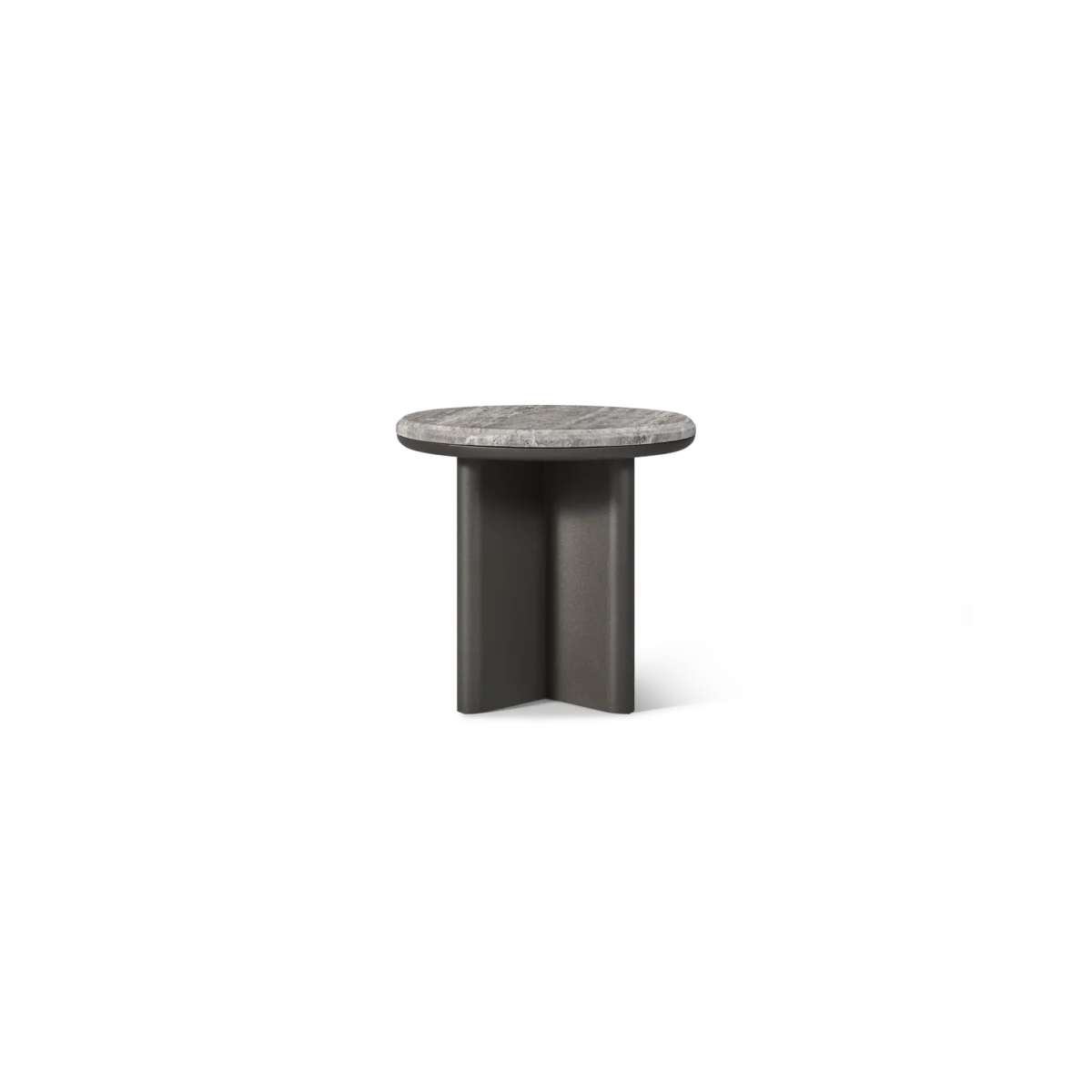 “Palm Beach Aluminum Round Side Table by Harbour – modern outdoor accent table with circular aluminum top”