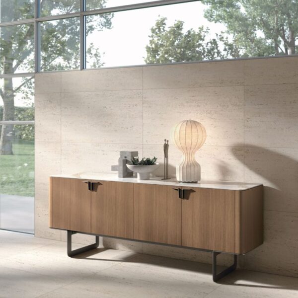 “Tomasella Pandora collection – contemporary sideboard featuring sculptural door fronts and spacious interior compartments”