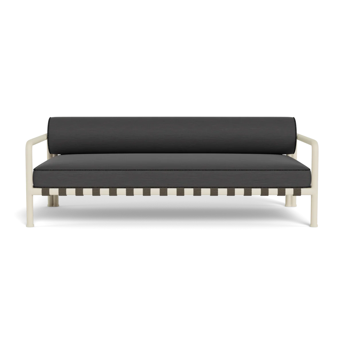“Close-up of arm and cushion detail – Parker by Harbour modern loveseat for exterior spaces”