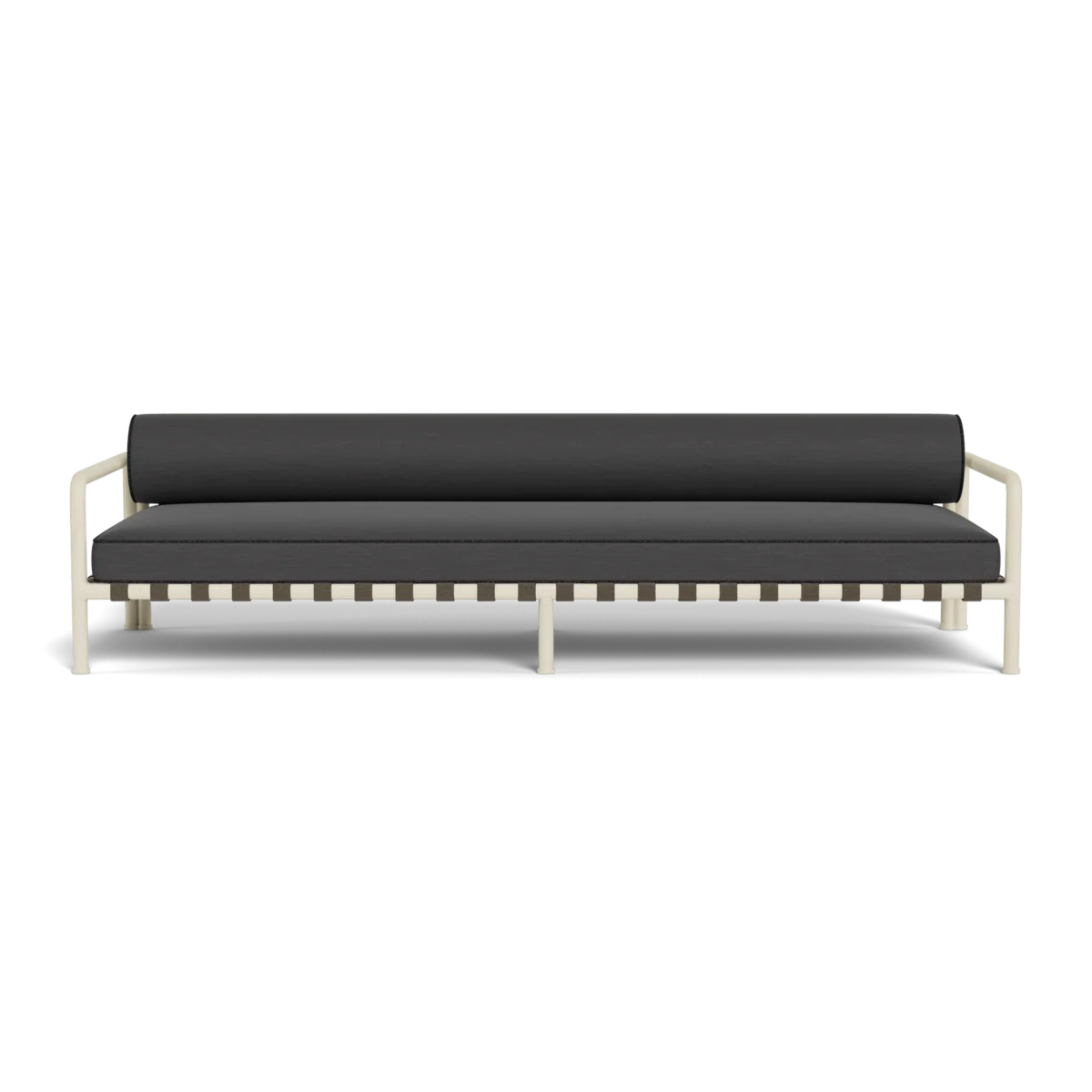 “Modern patio seating – Harbour Parker 3 Seat Sofa with thick cushions and powder-coated frame”