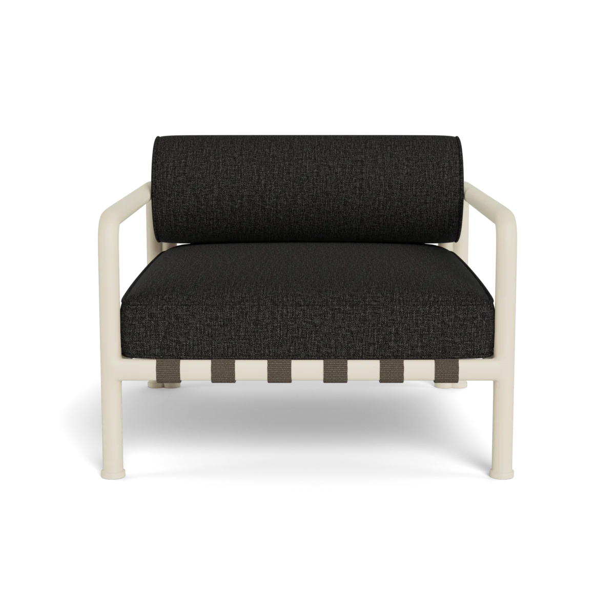 “Side profile of Parker Lounge Chair showing deep seating and low-slung design”