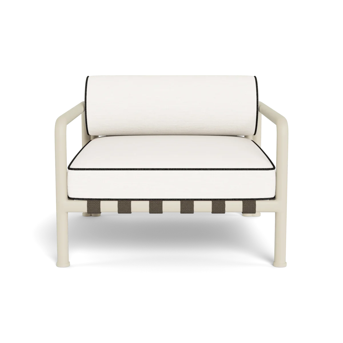 “Parker Lounge Chair on patio setting – contemporary luxury outdoor furniture”