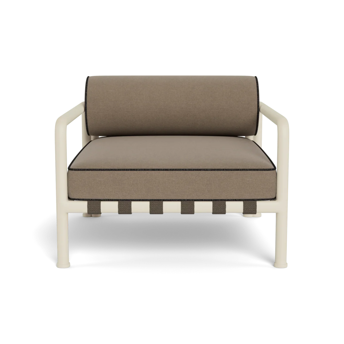 “Angled shot of Parker Lounge Chair – refined outdoor relaxation style”