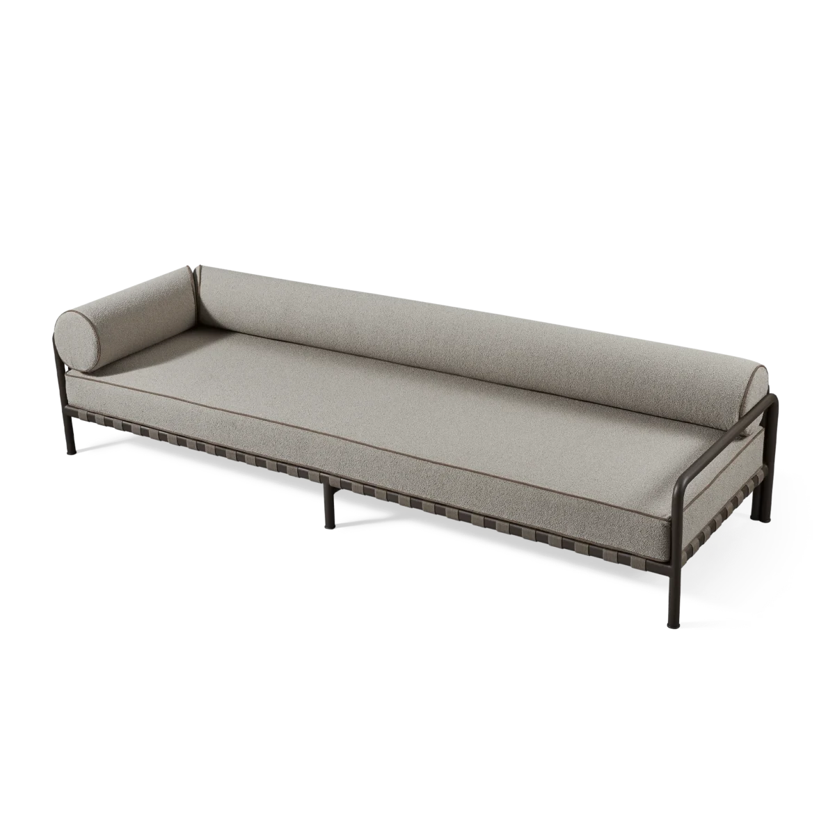 “Side profile of Parker Return Right by Harbour – sleek modular seating with structured arm and low profile”