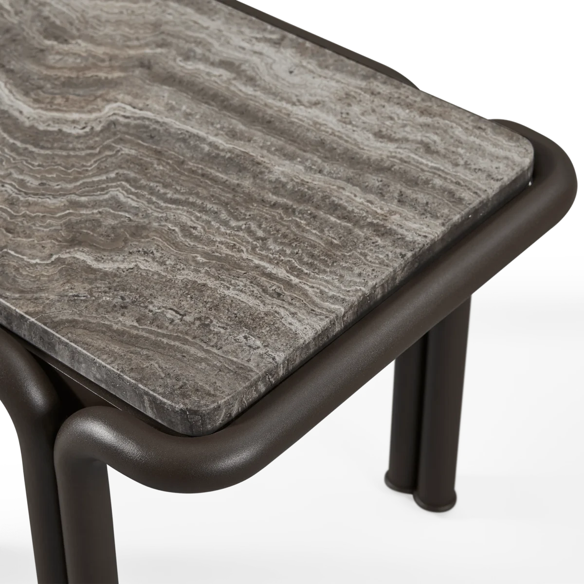 “Side profile of Harbour Parker Side Table – sturdy and low-profile with refined geometric shape”
