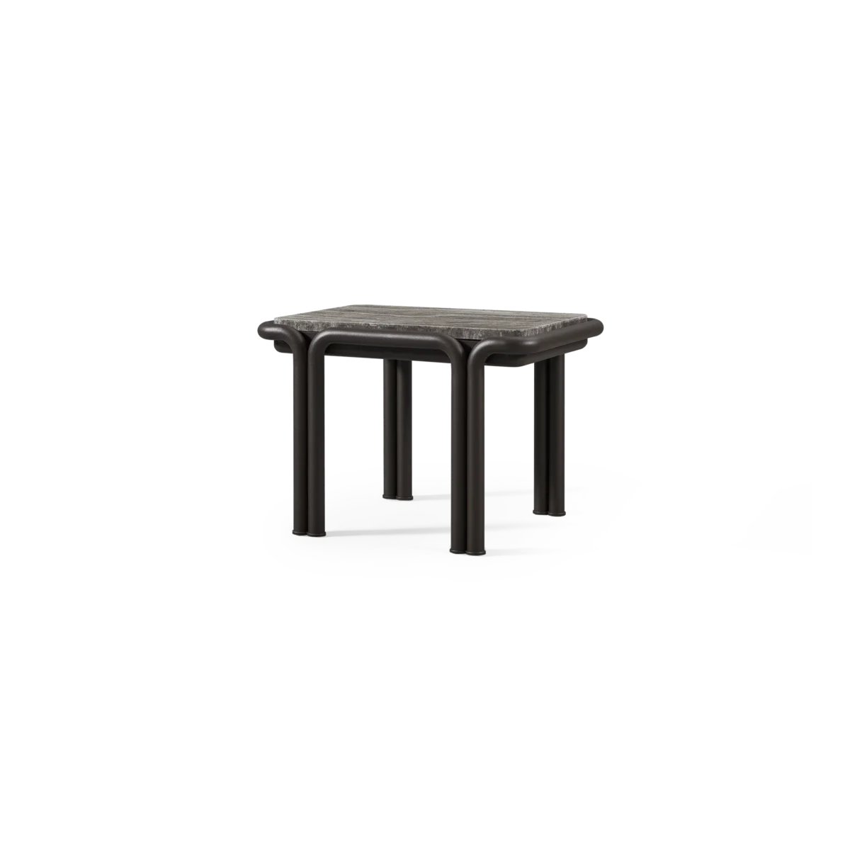 “Harbour Parker side table – square aluminum construction with clean edges and powder-coated finish”