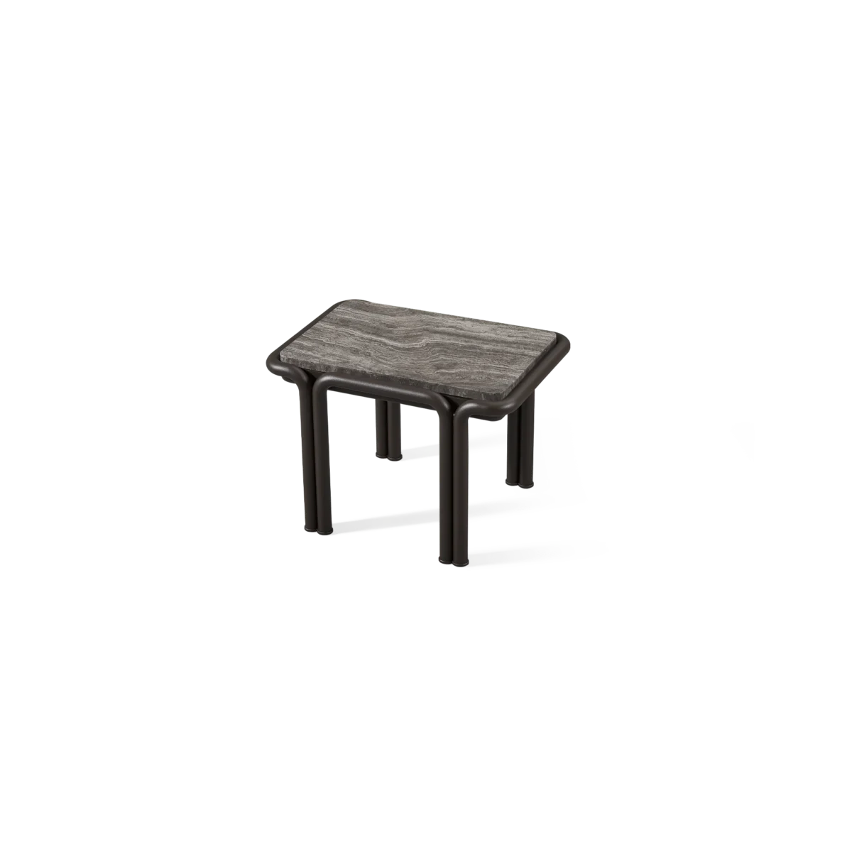 “Top view of Parker Side Table – smooth flat tabletop with contemporary outdoor design”