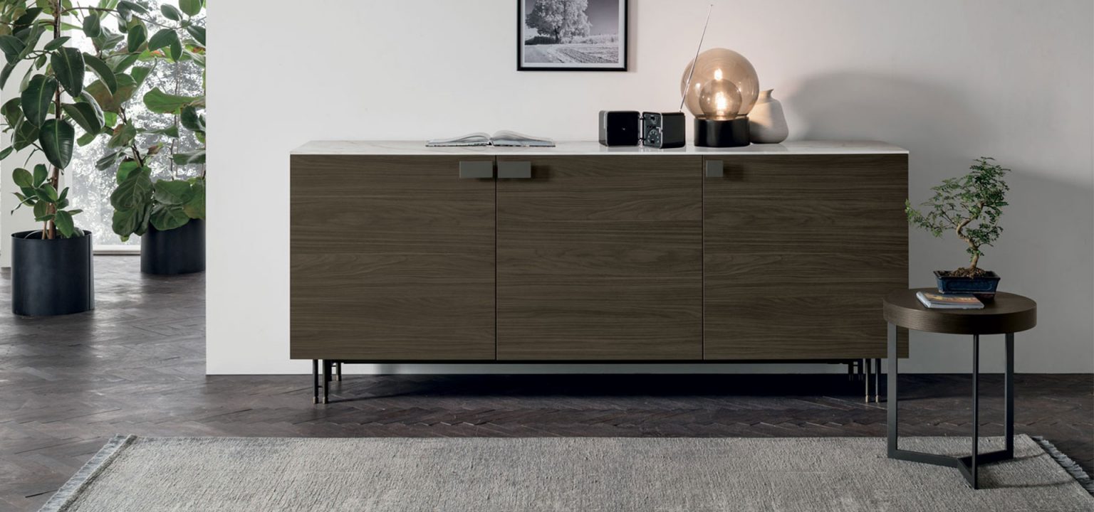 “Prometeo sideboard by Tomasella – modern Italian storage unit with layered front panels and sophisticated design”