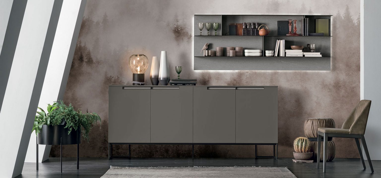 “Regolo sideboard by Tomasella – modern Italian storage unit with clean horizontal lines and refined minimalist design”