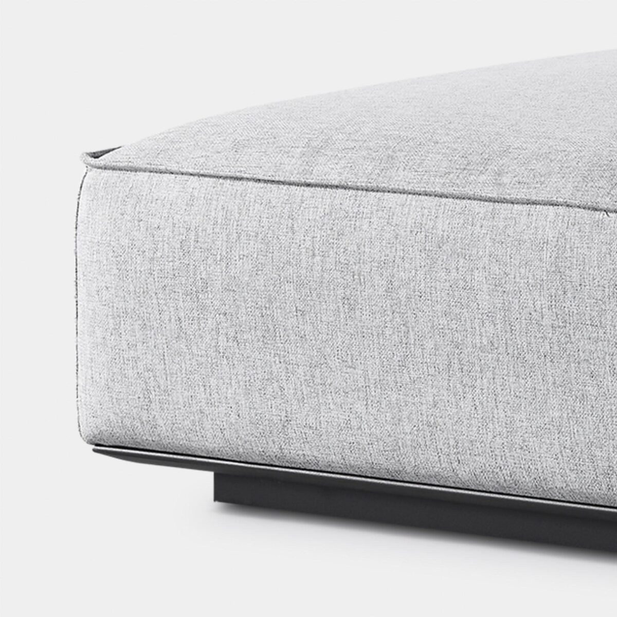 “Contemporary teak ottoman by Harbour – Santorini series with plush comfort and outdoor durability”