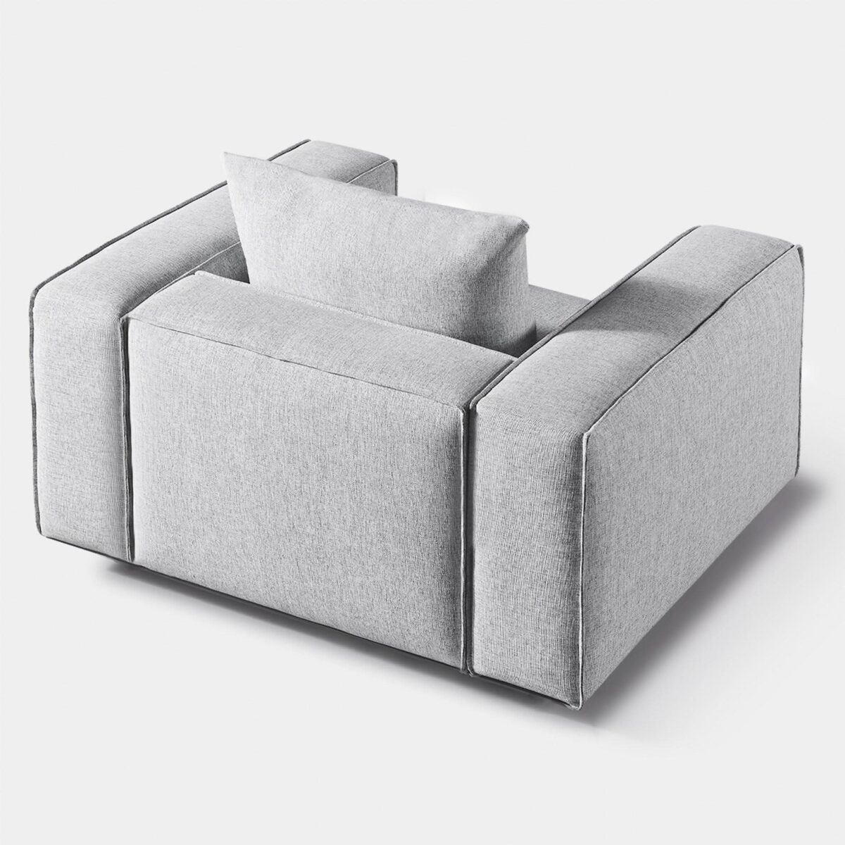“Santorini Outdoor Chair by Harbour – minimalist swivel design with refined teak frame”