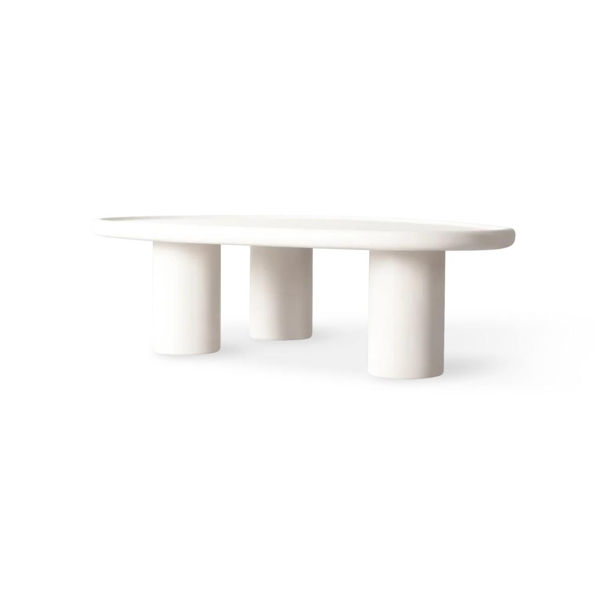 “Harbour Scala Almond Coffee Table – minimalist organic design with curved edges and matte finish”