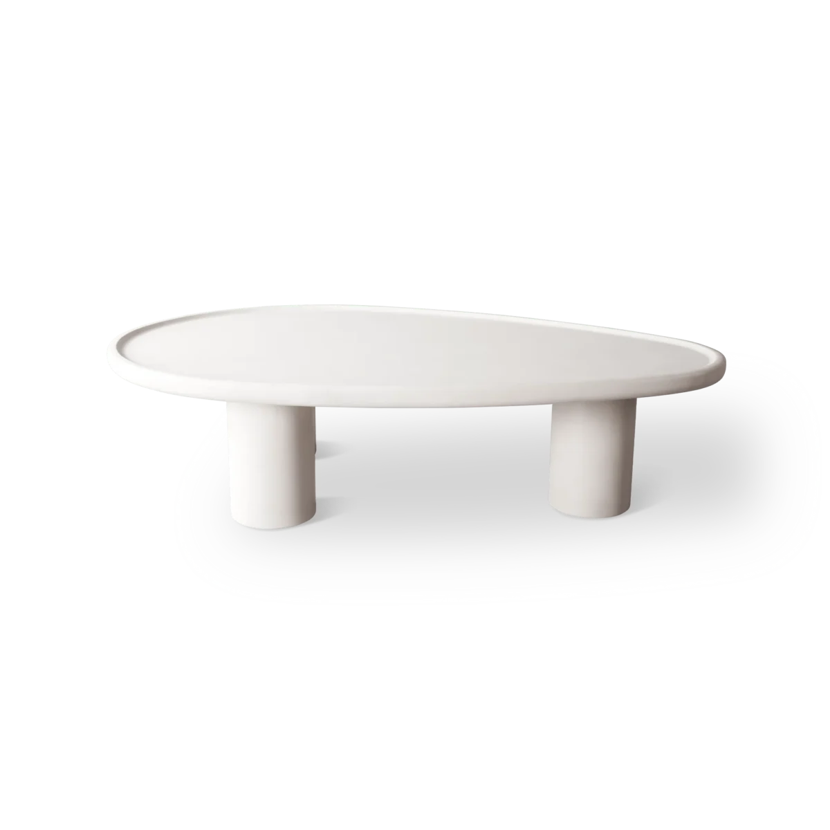 “Contemporary almond-shaped coffee table by Harbour – artistic low-profile centerpiece for modern interiors”