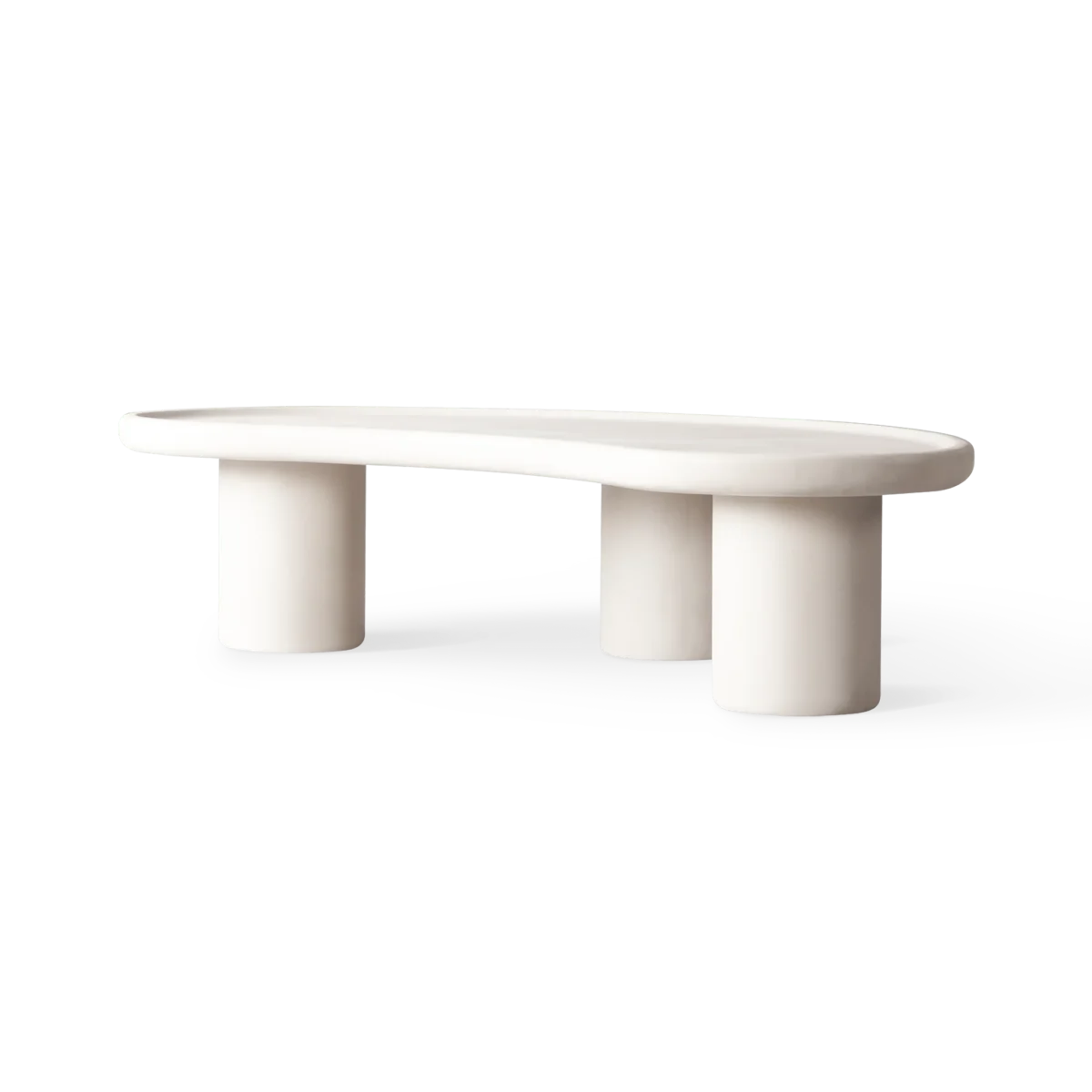 “Side view of Scala Organic Coffee Table – fluid silhouette in smooth, durable finish for modern interiors”