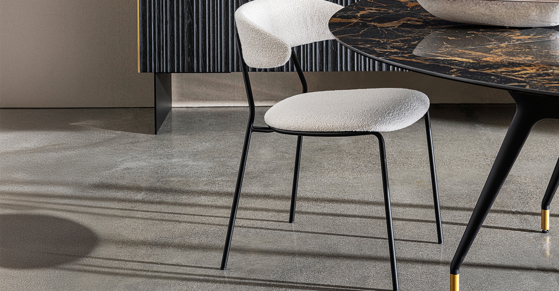“Soft Low chair by Sovet – modern Italian lounge chair with plush upholstery and minimalist design”