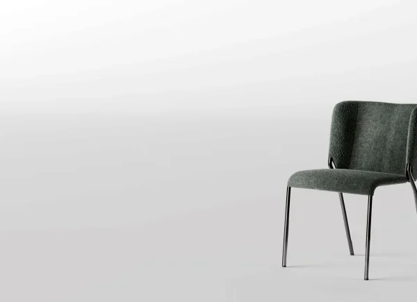 Modern Italian dining chair She by Tonelli Design, featuring a bent metal rod frame with matte black finish and leather upholstery, available in Royal Oak, Michigan.