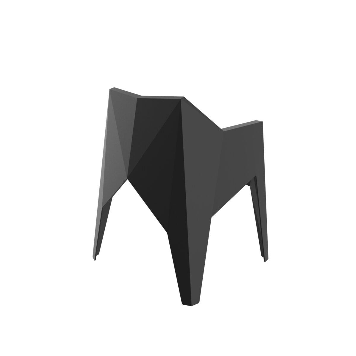 "Contemporary VOXEL Armchair by Vondom made of durable materials with angular shapes."