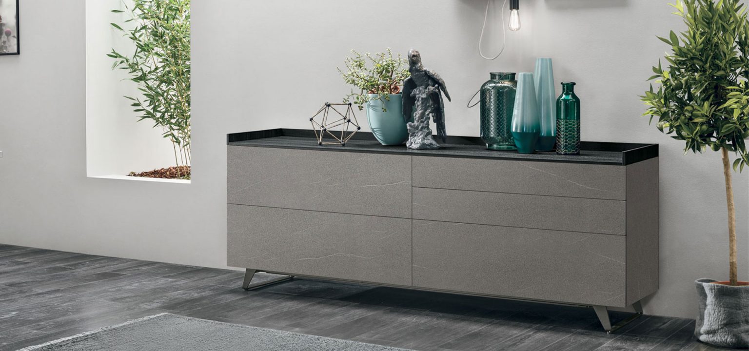 “Sir sideboard by Tomasella – modern Italian storage unit with clean lines and elegant raised base for refined interiors”