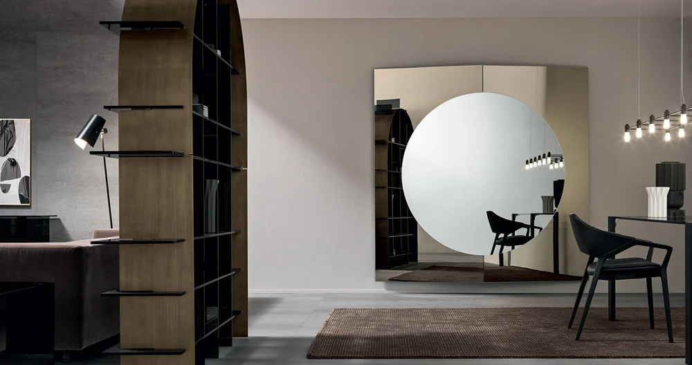Mirror Central by Tonelli Design, contemporary glass design, Troy Michigan.