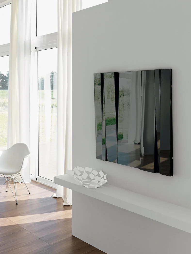 Mirror Fittipaldi by Tonelli Design, modern glass and metal design, Troy Michigan.