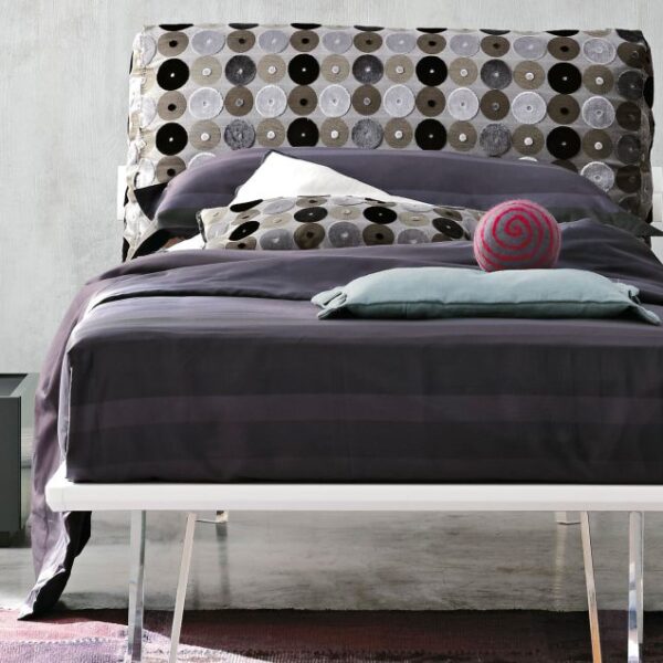“Piuma single bed by Tomasella – modern Italian children’s bed with soft upholstered headboard and minimalist frame”