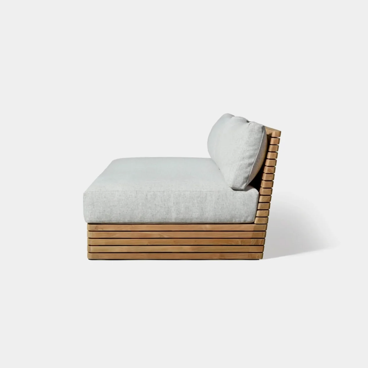 “Outdoor patio setup with Tahiti 2-seat armless sofa – coastal luxury style”