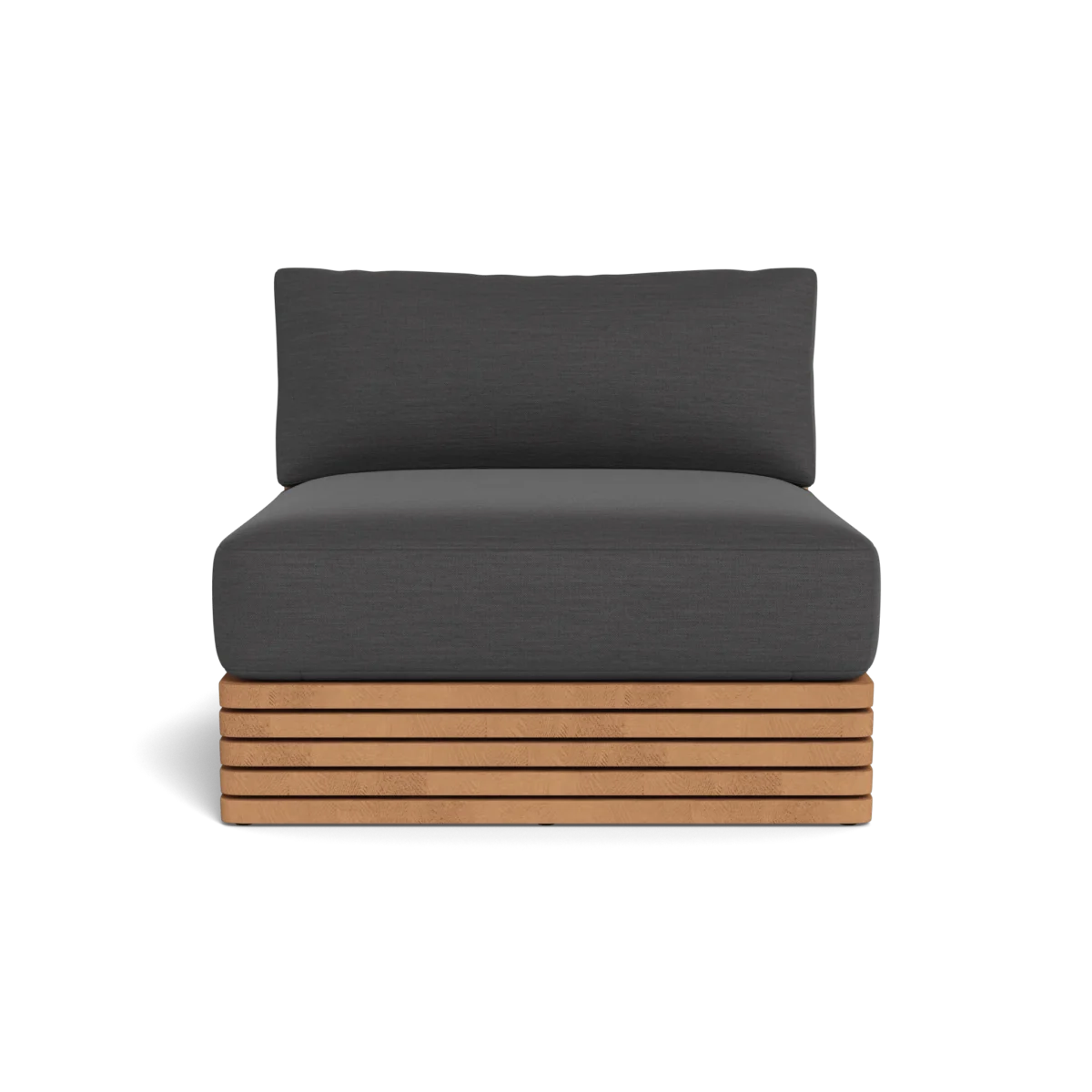 “Close-up of cushion and teak base – Harbour Tahiti Armless Single comfort and quality”