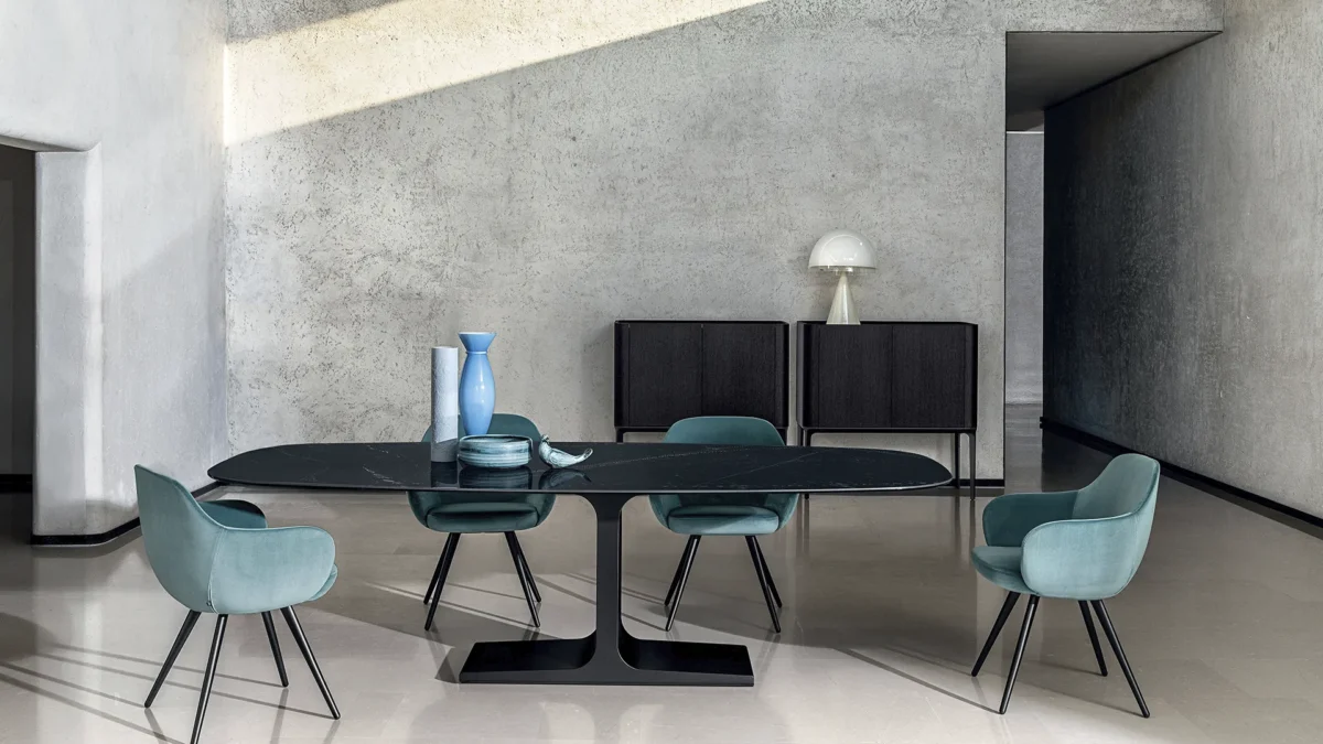 “Sovet Palace Shaped Table – contemporary dining table featuring elegant organic silhouette and refined craftsmanship”