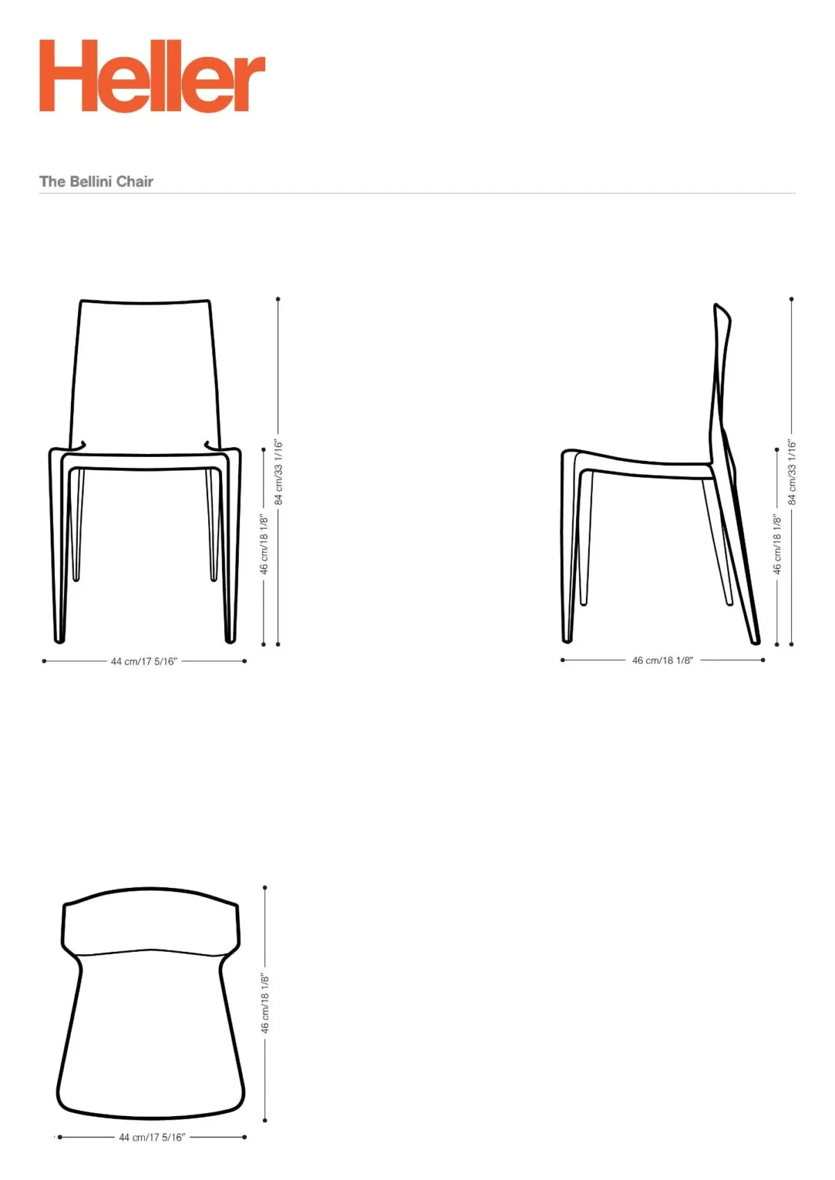 The Bellini Chair® - Set of 2 by Heller, perfect for contemporary homes in Troy, Michigan.